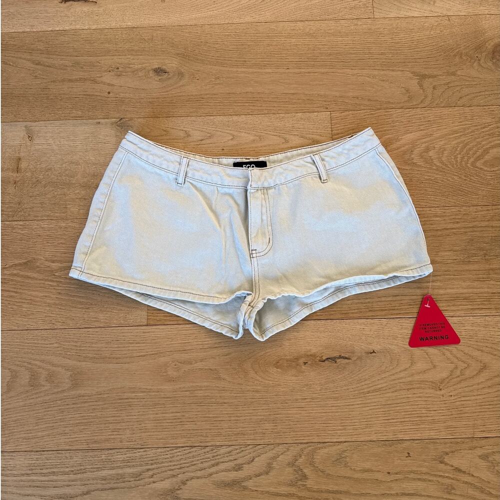 EGO Mini Shorts Low Rise Size US10 Beige